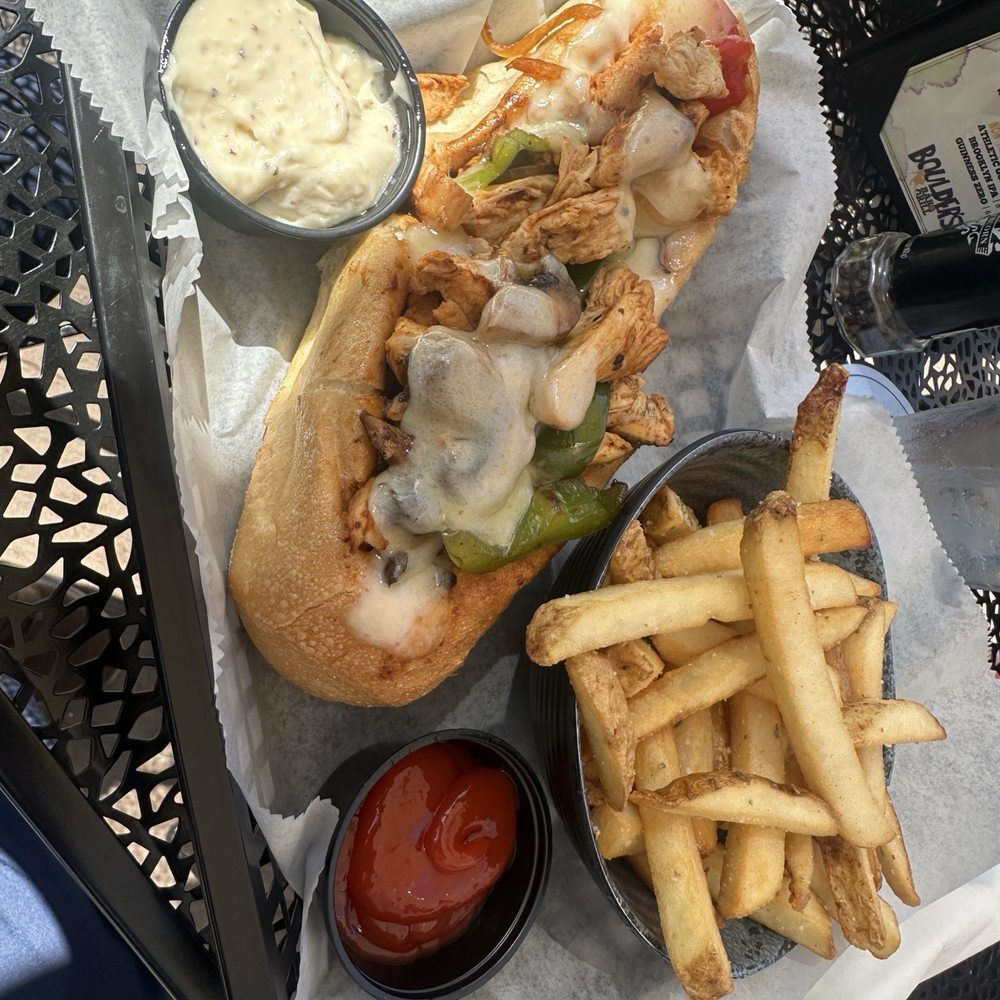 Chicken Philly with the garlic sauce on the side and light cheese