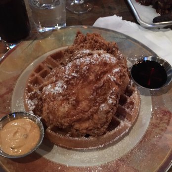 Queens Bully - Chicken and waffles! This plate was wipes clean due to the delicious items on it. - Gastropubs Near Me - Forest Hills, New York Queens Bully - Chicken and waffles! This plate was wipes clean due to the delicious items on it. - Gastropubs Near Me - Forest Hills, New York