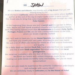 Poke House - A letter from Matteo and Vittoria, owners of the Poke House Miami Beach.
