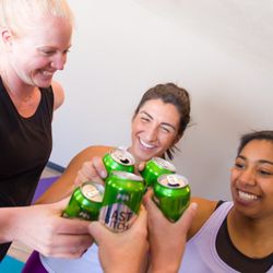 Great yoga practice followed by a celebratory toast