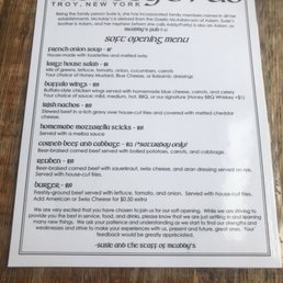 Soft opening menu
