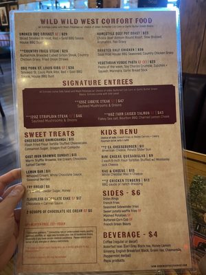 Menu photo 1 Gone West Family Restaurant Page, AZ