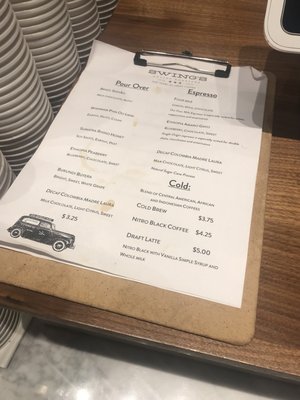 Menu photo 4 Swings Coffee Washington, DC, DC