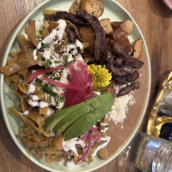 El Encanto - Chilaquiles salsa verde with arachera - Breakfast & Brunch Near Me - San Diego, California El Encanto - Chilaquiles salsa verde with arachera - Breakfast & Brunch Near Me - San Diego, California
