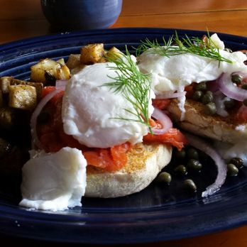 The Hoot - Smoked Salmon Benedict (i opted for no sauce) & still delicious! - New American Near Me - Northport, Maine The Hoot - Smoked Salmon Benedict (i opted for no sauce) & still delicious! - New American Near Me - Northport, Maine