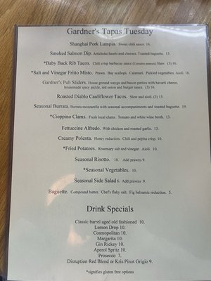 Menu photo 1 Gardner's Restaurant Olympia, WA