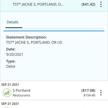 Jackie’s - 3 separate transactions?
Like where is the 74$ from - Sports Bars Near Me - Portland, Oregon Jackie’s - 3 separate transactions?
Like where is the 74$ from - Sports Bars Near Me - Portland, Oregon