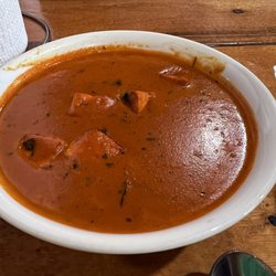 Indian Dhaba - Paneer Butter Marsala... very large portion of paneer in the bowl.