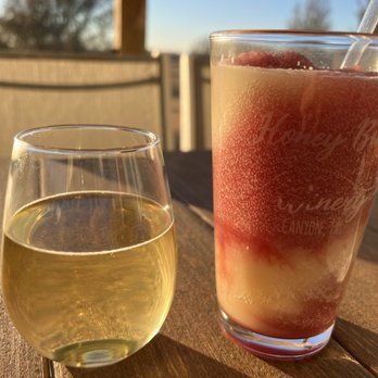 Honey Buzz Winery - Wine slushy + peach mead - Salad Near Me - Canyon, Texas