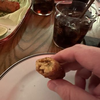 Marabu Restaurant - Inside of chicken croqueta - Cuban Near Me - Miami, Florida Marabu Restaurant - Inside of chicken croqueta - Cuban Near Me - Miami, Florida