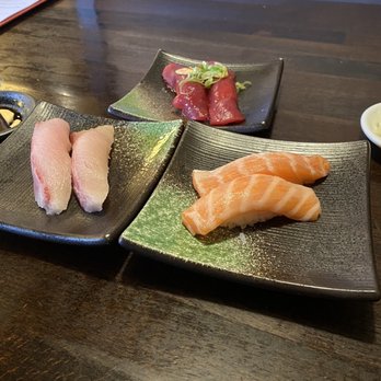 Sushi Hiro - Sake, hamachi, and garlic tuna nigiri - Japanese Near Me - Las Vegas, Nevada