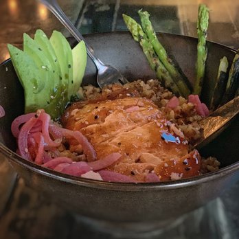 Whiskey Barrel - Teriyaki Bowl with salmon - American Near Me - Stratford, Connecticut Whiskey Barrel - Teriyaki Bowl with salmon - American Near Me - Stratford, Connecticut