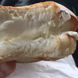 Exeter nh bagel with cream cheese with a complimentary 3 inch long black hair.