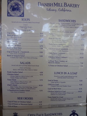 Menu photo 8 Danish Mill Bakery Solvang, CA