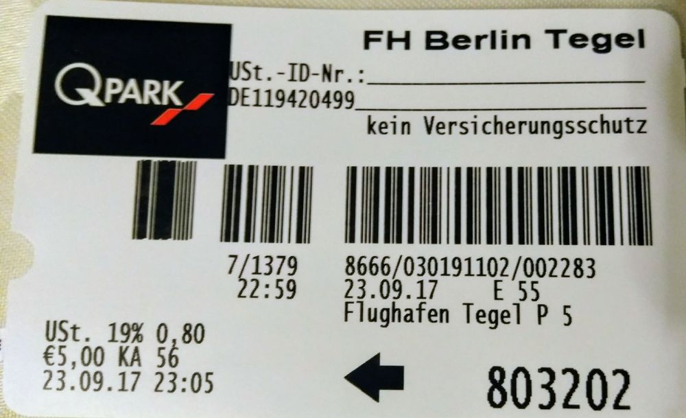 Q-park Tegel P5 Flughafen Tegel 13405 Berlin