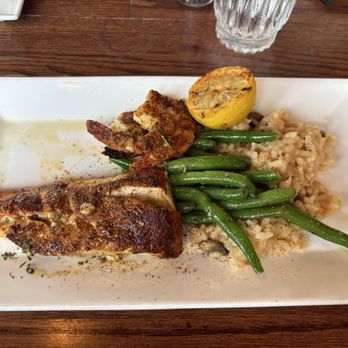 BLVD Seafood - Redfish with risotto and green beans ( half portion) - New American Near Me - Galveston, Texas BLVD Seafood - Redfish with risotto and green beans ( half portion) - New American Near Me - Galveston, Texas