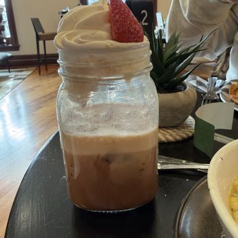 Lisa's Cafe on Chocolate - Chocolate covered strawberry latte.  Received about half a beverage. - Cafes Near Me - Hershey, Pennsylvania
