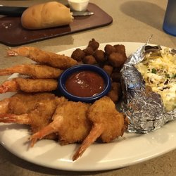 Sports Page Steak House - JUMBO fried shrimp dinner with choice of 2 sides. BEST shrimp dinner around.