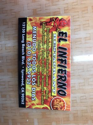 Menu photo 2 El Infierno Restaurant Lynwood, CA Menu photo 2 El Infierno Restaurant Lynwood, CA