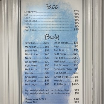 Glow 512 - Waxing price list - Spray Tanning Near Me - Austin, Texas