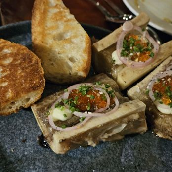 Casa Mono - Bone marrow with trout eggs (after we had eaten some of it) - Spanish Near Me - New York, New York Casa Mono - Bone marrow with trout eggs (after we had eaten some of it) - Spanish Near Me - New York, New York