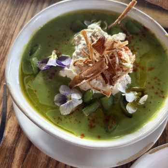 PUBLIC eat+drink - Cold pea soup - New American Near Me - North Adams, Massachusetts PUBLIC eat+drink - Cold pea soup - New American Near Me - North Adams, Massachusetts