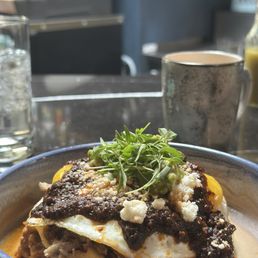 Niman Ranch pork carnitas Huevos rancheros