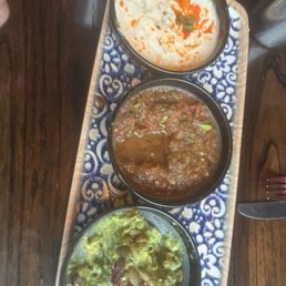 This is the appetizer queso, ? Not that good, guacamole. This is the appetizer queso, ? Not that good, guacamole.