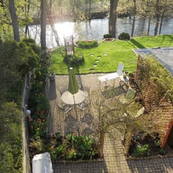 Parish House Inn - A birdseye view from Bill's Room 9 looking over the patio and the Huron River....it's the best view in the house!