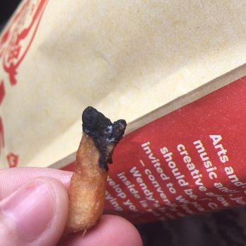 Wendy's - Disgusting! They gave my daughter moldy fries in her kids meal! This is obvious fuzzy white mold on a soggy burnt French fry. - Fast Food Near Me - Farmingdale, New York Wendy's - Disgusting! They gave my daughter moldy fries in her kids meal! This is obvious fuzzy white mold on a soggy burnt French fry. - Fast Food Near Me - Farmingdale, New York