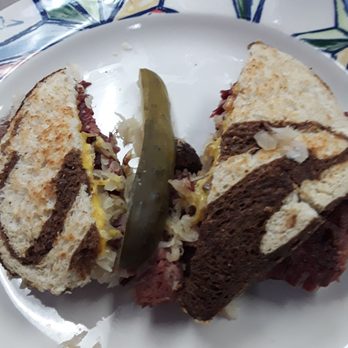 Highway Cafe - Reuben. Alittle disappointed as it wasn't very big....the Corned Beef good but not alot of it or sauerkraut!  Chicken Dumpling Soup good - Cafes Near Me - Deforest, Wisconsin