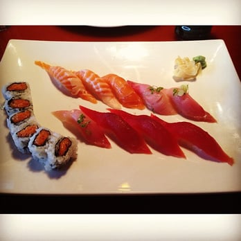 Sakura - Sakura Sushi Entree.  Not pictured: miso soup and salad - Japanese Near Me - State College, Pennsylvania