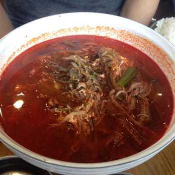 Spoon - Spicy beef soup (yukaejang) - Korean Near Me - Berkeley, California Spoon - Spicy beef soup (yukaejang) - Korean Near Me - Berkeley, California