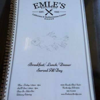 Emle's Restaurant - Menu 6.2.26 - American Near Me - Northridge, California