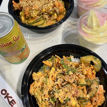Oke Poke - Medium Bowl - 3 Scoops, Dole Whip Soft Serve, Hawaiian Sun - Poke Near Me - Walnut Creek, California Oke Poke - Medium Bowl - 3 Scoops, Dole Whip Soft Serve, Hawaiian Sun - Poke Near Me - Walnut Creek, California