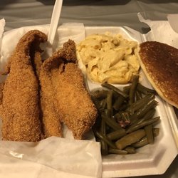 Keondra's Restaurant - Fabulous catfish with green beans and the best mac & cheese I've ever had. That's cornbread off to the right. Excellent!
