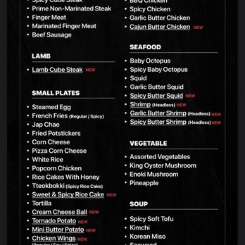 Ohgane - Dinner menu - Korean Near Me - Concord, California