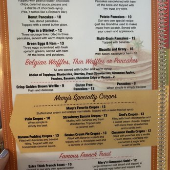 Mary's Morning Mix Up - Menu - Breakfast & Brunch Near Me - Brookfield, Illinois