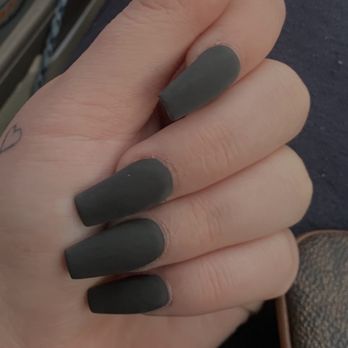 MV Nail Salon - Matte black coffin shaped SNS with tips - Nail Salons Near Me - Commerce, Georgia MV Nail Salon - Matte black coffin shaped SNS with tips - Nail Salons Near Me - Commerce, Georgia