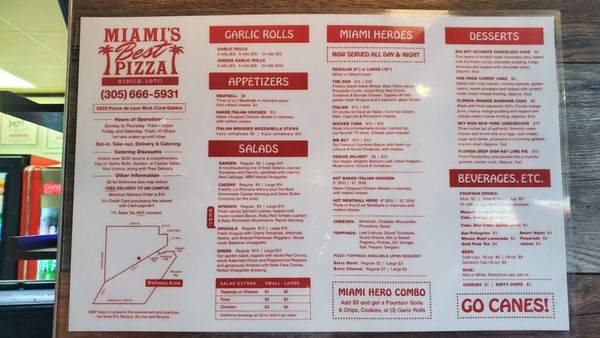Menu photo 1 Miami's Best Pizza Coral Gables, FL