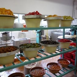 Confiserie Florian - Some of the bowls that are ready to crystallize.