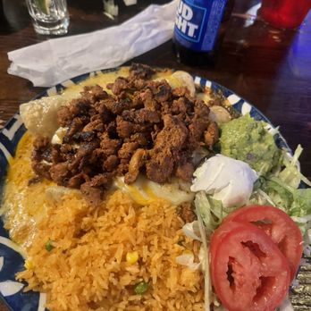 Dona Leti's - Pastor enchiladas.......along with all that meat on top, the enchiladas were also PACKED with meat!!! - Cocktail Bars Near Me - Houston, Texas Dona Leti's - Pastor enchiladas.......along with all that meat on top, the enchiladas were also PACKED with meat!!! - Cocktail Bars Near Me - Houston, Texas