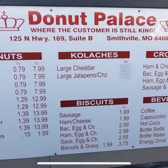 Donut Palace - Menu - Donuts Near Me - Smithville, Missouri Donut Palace - Menu - Donuts Near Me - Smithville, Missouri