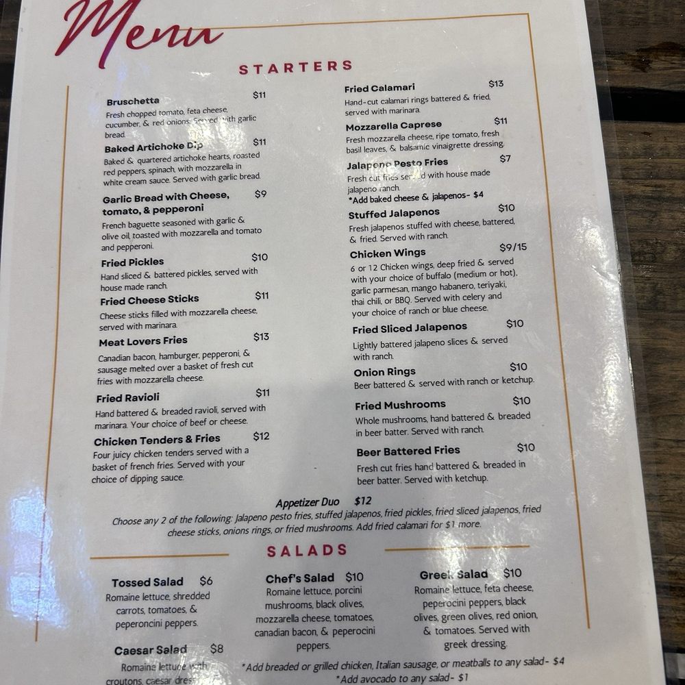 Menu Page 1