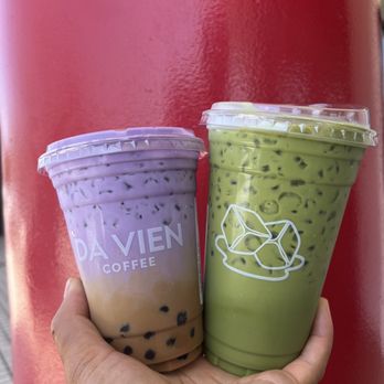 Da Vien Coffee - Ube Coffee* with Boba & Matcha Oat Latte - Desserts Near Me - Westminster, California