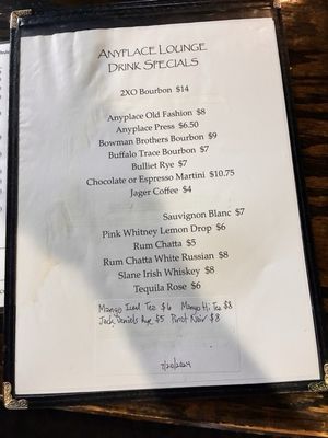 Menu photo 8 Anyplace Cocktail Lounge Honolulu, HI