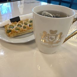 English tea and spinach, feta pastry