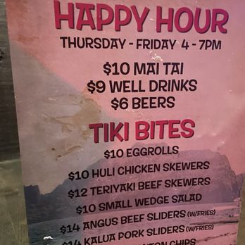 Tonga Hut - Happy hour menu - Hawaiian Near Me - Palm Springs, California Tonga Hut - Happy hour menu - Hawaiian Near Me - Palm Springs, California