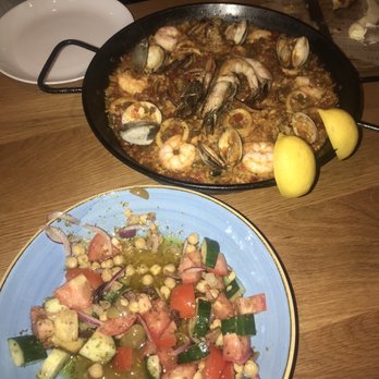 Bulla Gastrobar - Seafood paella and the Mediterranean salad - Spanish Near Me - Plano, Texas Bulla Gastrobar - Seafood paella and the Mediterranean salad - Spanish Near Me - Plano, Texas