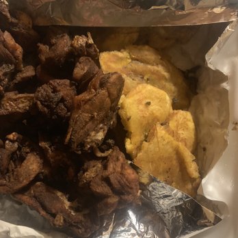 Chimi Place - Chicharron de pollo- note: half of the order is tostones which is not stated on the menu! (As of Feb 2021) - Dominican Near Me - Newark, New Jersey